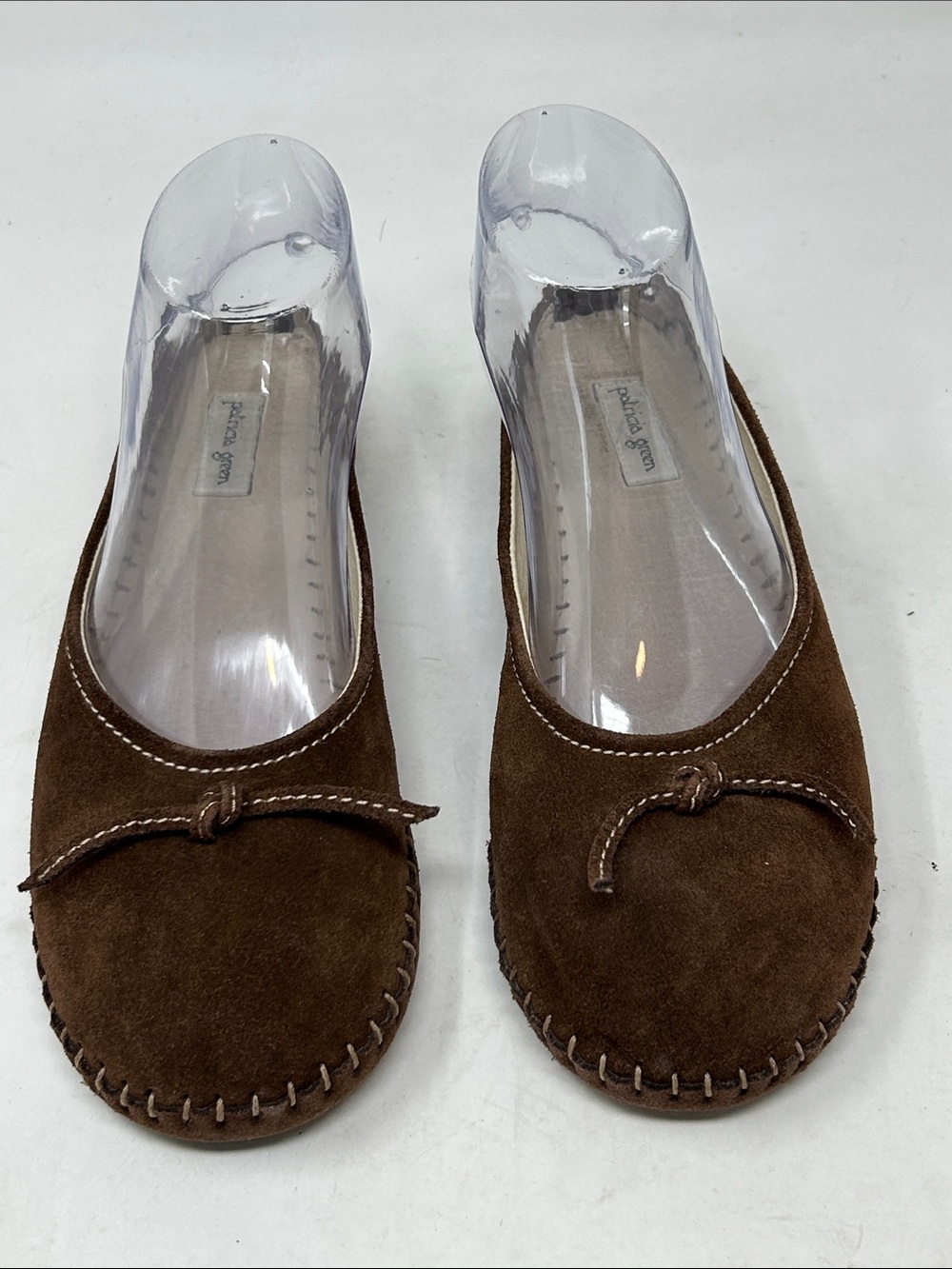 Patricia‎ Green chocolate suede mocassin stitch mule driving slippers Size 8